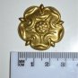 Original antique cast brass rose furniture mount mirror cartouche emblem RM8