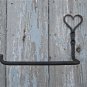 BEAUTIFUL HANDFORGED WROUGHT IRON SHAKER HEART TOILET ROLL HOLDER FOLK ART