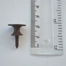 Small antique brass screw in furniture pull knob handle bookcase cabinet BR15
