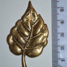 Original antique cast brass leaf furniture mount mirror cartouche emblem RM6