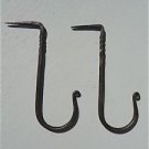PAIR LARGE ANTIQUE STYLE HANDWROUGHT IRON HOOK DRESSER BEAM HOOKS HANGER 17TH C