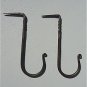 PAIR LARGE ANTIQUE STYLE HANDWROUGHT IRON HOOK DRESSER BEAM HOOKS HANGER 17TH C