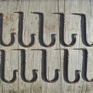 Set of 10 large twisted wrought iron medieval hanging hooks dresser hook MM3