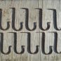 Set of 10 large twisted wrought iron medieval hanging hooks dresser hook MM3
