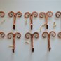 10 beautiful handmade copper curled top hooks coathook folk art hanger CCT1