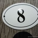 SMALL ANTIQUE STYLE ENAMEL DOOR NUMBER 8 SIGN PLAQUE HOUSE NUMBER FURNITURESIGN