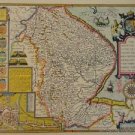OLD COPY OF JOHN SPEED MAP OF LINCOLNSHIRE LINCOLN TOWN PLAN