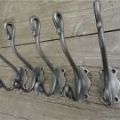 SET OF 5 STYLISH ANTIQUE STYLE TRUNK DOUBLE COATHOOK CAST IRON COAT HOOK RACK R4