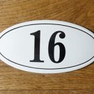 ANTIQUE STYLE ENAMEL DOOR NUMBER 16 HOUSE NUMBER DOOR SIGN PLAQUE
