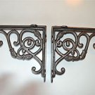 Pair of Antique cast iron brackets small fish design shelf brackets shelving GW4