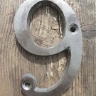 VINTAGE STYLE CAST IRON HOUSE DOOR NUMBER 9 STREET DOOR HOUSE NUMBER