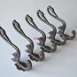 Set of 5 Arts & Crafts cast iron heron coathook wall door hanger coat hook AL46