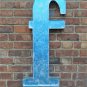 LARGE VINTAGE STYLE 3D BLUE F f SHOP SIGN LETTER TIN WALL ART LETTER FONT