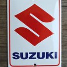 Heavy quality porcelain advertising sign Suzuki garage plaque white