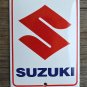 Heavy quality porcelain advertising sign Suzuki garage plaque white
