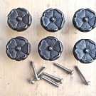 SET OF 6 ANTIQUE STYLE ENGLISH ROSE IRON FURNITURE KNOB DRAWER DOOR HANDLE WH60