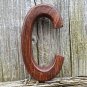 HANDCARVED WOODEN 3 DIMENSIONAL LETTER C SIGN FONT SHELF ART NAME LETTER