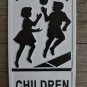 Cast iron vintage style children playing wall sign plaque S4