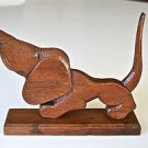 BEAUTIFUL ARTS AND CRAFTS HAND CARVED OAK WOODEN BASSET HOUND DOG CARVING