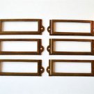 6 ANTIQUED BRASS FILE CABINET LABEL HOLDER NAME HOLDER PLAN CHEST DRAWER LH1