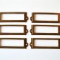 6 ANTIQUED BRASS FILE CABINET LABEL HOLDER NAME HOLDER PLAN CHEST DRAWER LH1