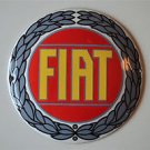 Superb heavy quality porcelain advertising sign Fiat garage plaque round F1