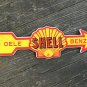 QUALITY ENAMEL YELLOW SHELL ARROW SIGN PLAQUE VINTAGE STYLE GARAGE WALL BENZIN