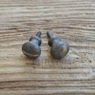 PAIR OF CAST IRON SMALL SCREW IN DRAWER DOOR KNOB PULL HANDLE BUREAU KNOB WH15