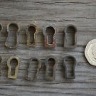 A COLLECTION OF 10 ORIGINAL ANTIQUE FURNITURE ESCUTCHEONS KEYHOLES LOCK BC3