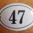 SMALL ANTIQUE STYLE ENAMEL DOOR NUMBER 47 SIGN PLAQUE HOUSE NUMBER FURNITURESIGN