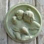 LOVELY TERRACOTTA ANTIQUE STYLE CHILD COMPANIONS WALL PLAQUE FRIEND PLAQUE C21