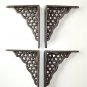 TWO PAIRS OF SMALL HONEYCOMB SHELF BRACKETS CAST IRON WALL SHELF BRACKET
