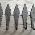 SET OF 5 GOTHIC SPEARHEAD DESIGN HAND WROUGHT IRON COAT HOOKS WALL HOOK GS1