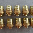 10 BRASS BAYONET FITTING BULB HOLDER LAMP HOLDER EARTHED WITH SHADE RING 10MM L2