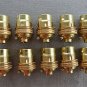 10 BRASS BAYONET FITTING BULB HOLDER LAMP HOLDER EARTHED WITH SHADE RING 10MM L2