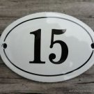 SMALL ANTIQUE STYLE ENAMEL DOOR NUMBER 15 SIGN PLAQUE HOUSE NUMBER FURNITURESIGN
