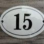 SMALL ANTIQUE STYLE ENAMEL DOOR NUMBER 15 SIGN PLAQUE HOUSE NUMBER FURNITURESIGN