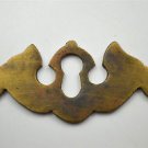 Antique brass Georgian keyhole escutcheon plate chest drawer lock cover P2