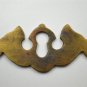 Antique brass Georgian keyhole escutcheon plate chest drawer lock cover P2