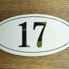 ANTIQUE STYLE ENAMEL DOOR NUMBER 17 HOUSE NUMBER DOOR SIGN PLAQUE