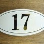 ANTIQUE STYLE ENAMEL DOOR NUMBER 17 HOUSE NUMBER DOOR SIGN PLAQUE
