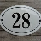 SMALL ANTIQUE STYLE ENAMEL DOOR NUMBER 28 SIGN PLAQUE HOUSE NUMBER FURNITURESIGN
