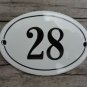 SMALL ANTIQUE STYLE ENAMEL DOOR NUMBER 28 SIGN PLAQUE HOUSE NUMBER FURNITURESIGN