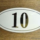 ANTIQUE STYLE ENAMEL DOOR NUMBER 10 HOUSE NUMBER DOOR SIGN PLAQUE