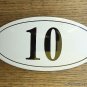 ANTIQUE STYLE ENAMEL DOOR NUMBER 10 HOUSE NUMBER DOOR SIGN PLAQUE