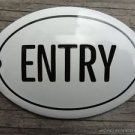 SMALL ANTIQUE STYLE ENAMEL DOOR ENTRY SIGN PLAQUE