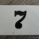 LARGE ANTIQUE ENAMEL METAL NUMBER 7 HOUSE DOOR NUMBER SIGN PLAQUE