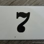 LARGE ANTIQUE ENAMEL METAL NUMBER 7 HOUSE DOOR NUMBER SIGN PLAQUE