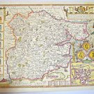 LOVELY VINTAGE REPLICA  JOHN SPEED MAP OF ESSEX CIRCA.1610 COLCHESTER TOWN PLAN