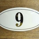 ANTIQUE STYLE ENAMEL DOOR NUMBER 9 HOUSE NUMBER DOOR SIGN PLAQUE